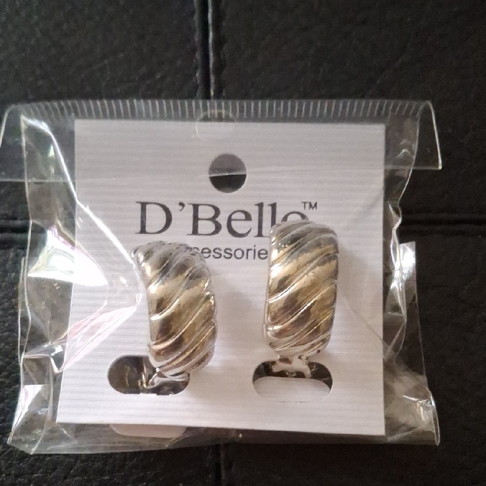 D'Bella Gold and Silver Clip-On Earrings